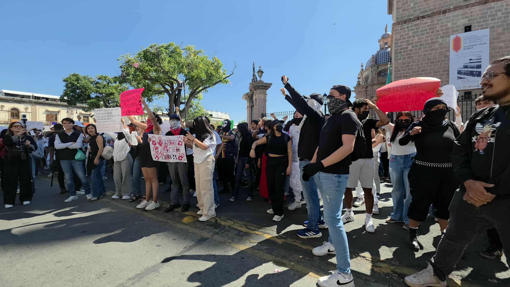 Pendiente la situación legal de 8 de los 11 detenidos tras disturbios en el Centro Histórico de Morelia 