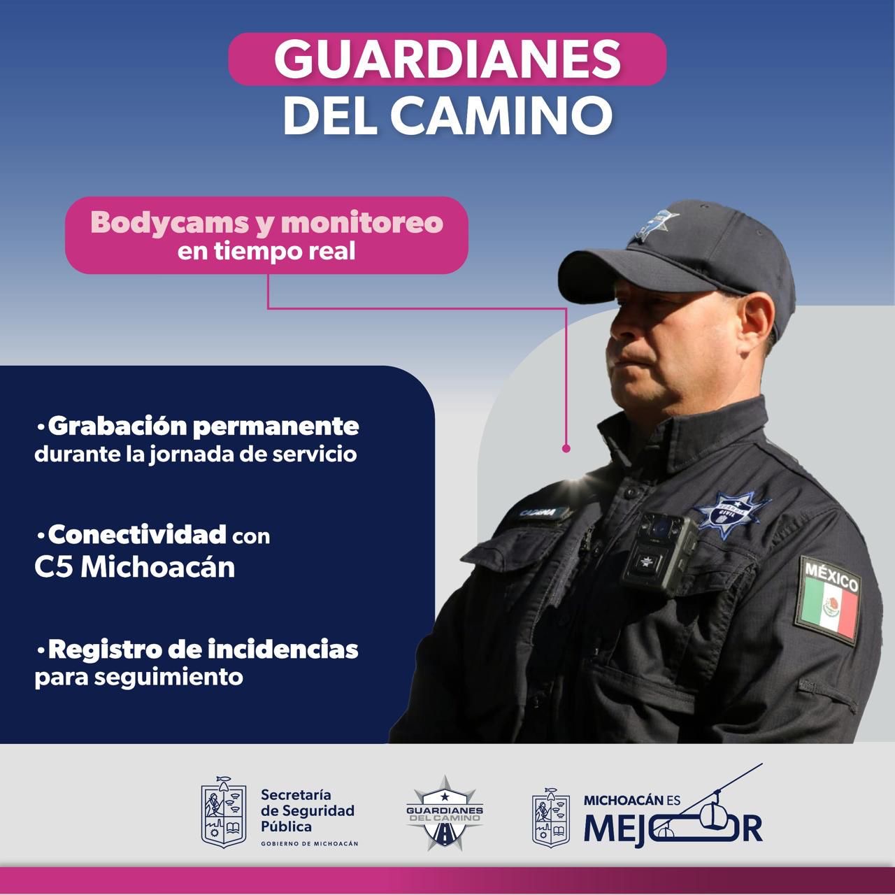 Más de 800 cámaras de solapa blindarán actuar de la policía en Michoacán