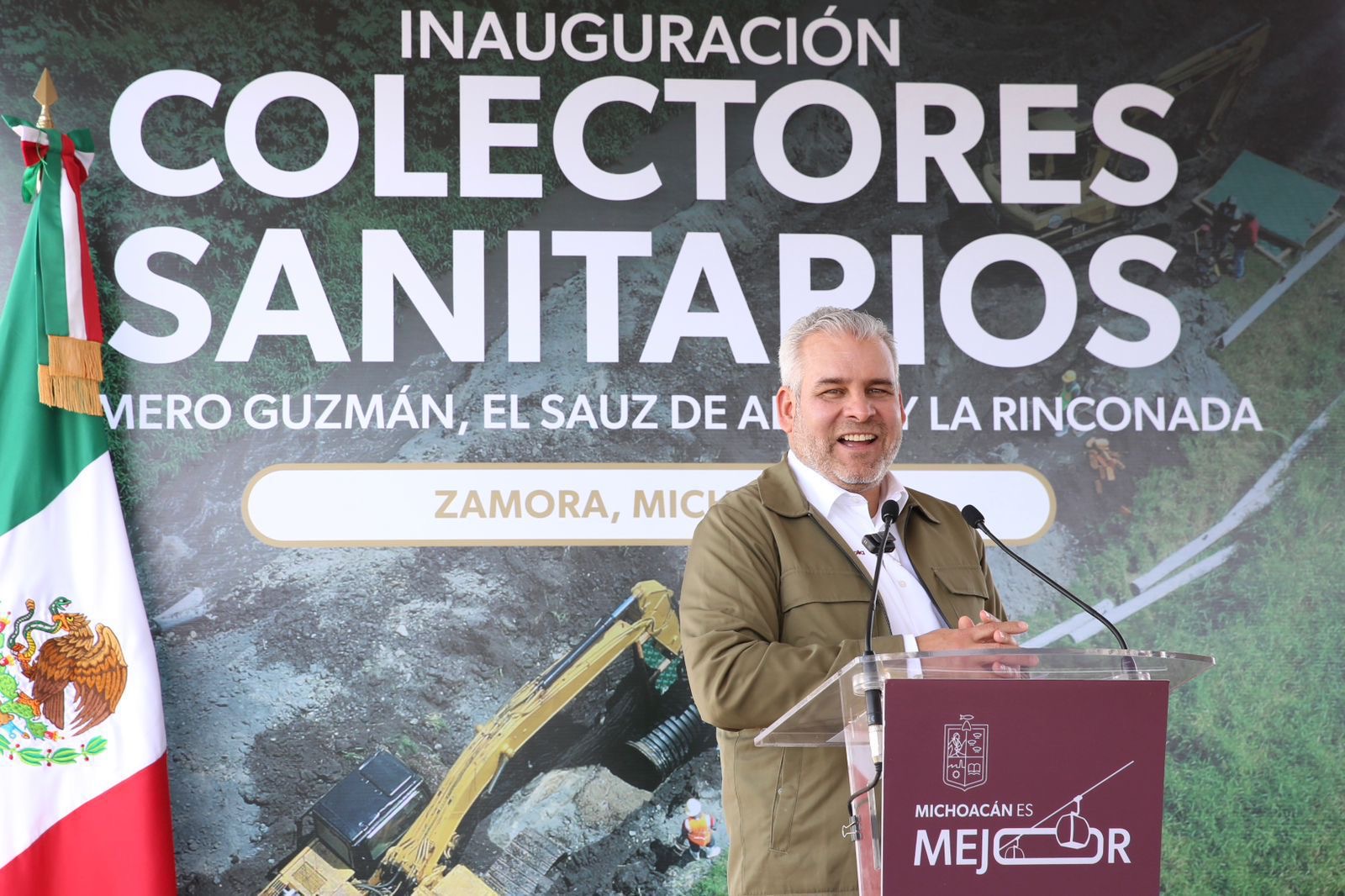 Bedolla transforma el Valle de Zamora; inaugura 3 colectores para sanear el 100 por ciento del agua