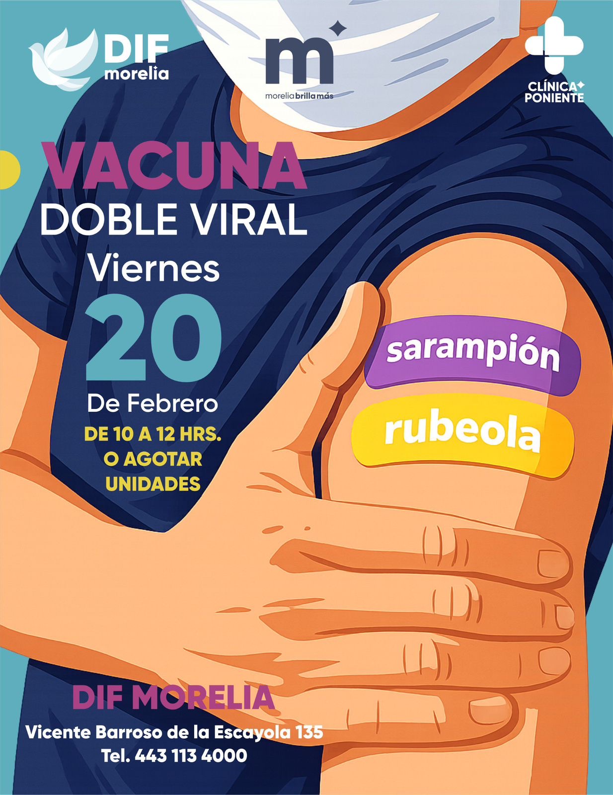 Convoca Paola Delgadillo a jornada de vacunación gratuita para prevenir sarampión y rubéola