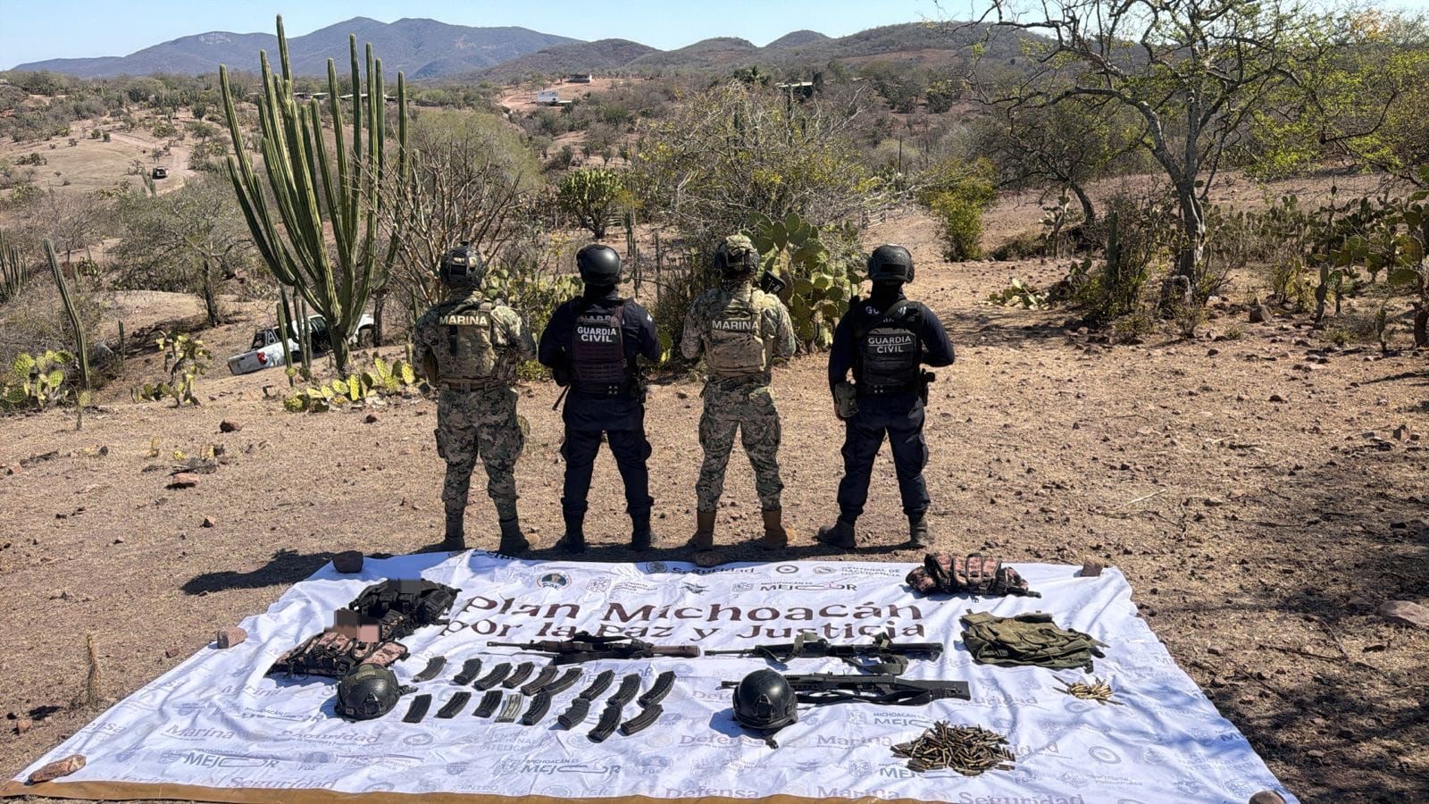 SSP y Marina aseguran 3 arm4s largas y 289 cartuchos útiles en Arteaga