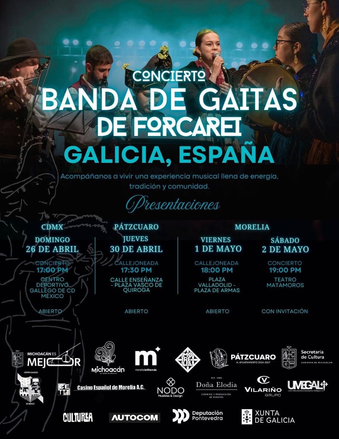 ¡Galicia llega a Michoacán! Vive la magia de las gaitas en Pátzcuaro y Morelia