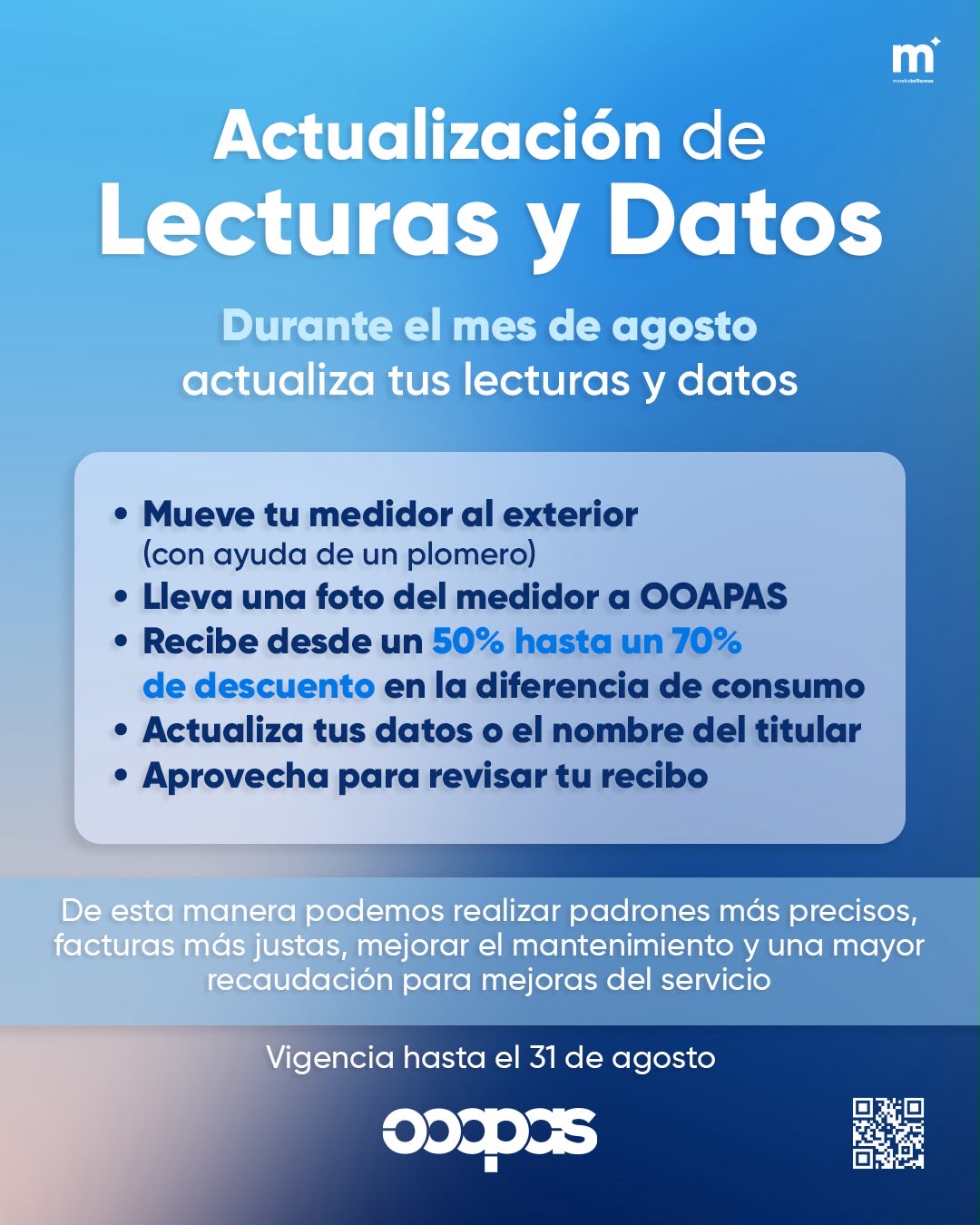 Adolfo Torres invita a las y los usuarios a aprovechar la campaña de Actualización de Lecturas y Datos